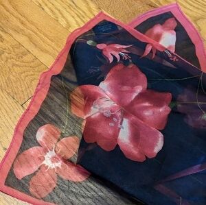 Charter Club Sheer Floral 100% Silk Scarf‎